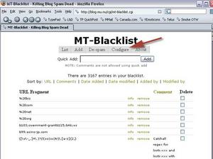 Blacklist configure screenshot