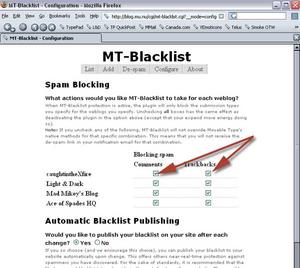 Blacklist block screenshot